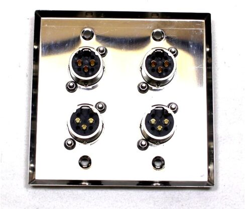 (2) Two Four XLR Double Wall Plates w/Neutrik 2 Male + 2 Female Stainless Steel in Saudi Arabia