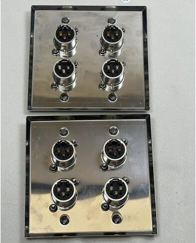 (2) Two Four XLR Double Wall Plates w/Neutrik 2 Male + 2 Female Stainless Steel in Saudi Arabia