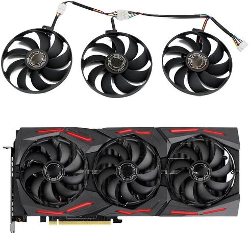 T129215SU 7Pin GPU Card Cooler Fans Compatible with RTX 2070 2080 Compatible with Ti Gaming RTX2080 RTX2080Ti Fan(3PCS) in Saudi Arabia