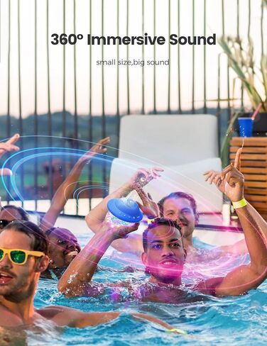 مكبرات صوت بركة العائمة مع أضواء LED ملونة ، IPX7 حوض استحمام ساخن Bluetooth ، صوت 10W صوت استريو ، ميكروفون مدمج ، مكبرات صوت لاسلكية محمولة لحوض الاستحمام الشاطئ في الهواء الطلق أبيض in Saudi Arabia
