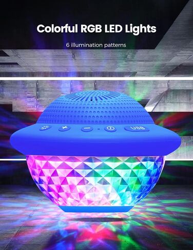 مكبرات صوت بركة العائمة مع أضواء LED ملونة ، IPX7 حوض استحمام ساخن Bluetooth ، صوت 10W صوت استريو ، ميكروفون مدمج ، مكبرات صوت لاسلكية محمولة لحوض الاستحمام الشاطئ في الهواء الطلق أبيض in Saudi Arabia