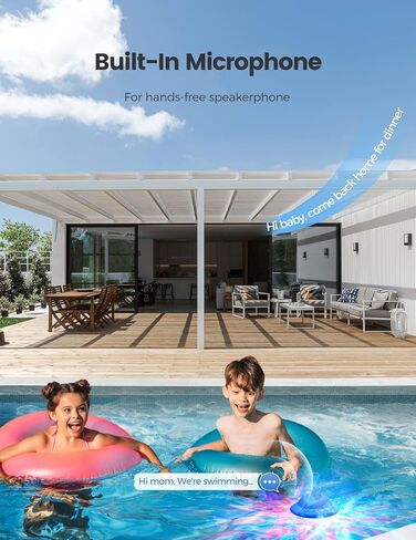 مكبرات صوت بركة العائمة مع أضواء LED ملونة ، IPX7 حوض استحمام ساخن Bluetooth ، صوت 10W صوت استريو ، ميكروفون مدمج ، مكبرات صوت لاسلكية محمولة لحوض الاستحمام الشاطئ في الهواء الطلق أبيض in Saudi Arabia