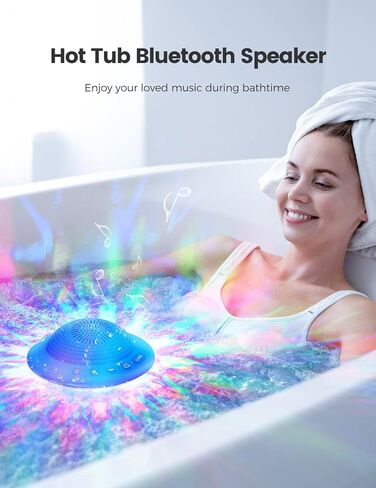 مكبرات صوت بركة العائمة مع أضواء LED ملونة ، IPX7 حوض استحمام ساخن Bluetooth ، صوت 10W صوت استريو ، ميكروفون مدمج ، مكبرات صوت لاسلكية محمولة لحوض الاستحمام الشاطئ في الهواء الطلق أبيض in Saudi Arabia