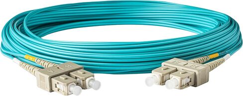 SpeedyFibertX - 4 عبوات 1 متر متعددة الأدوات OM3 Duplex SC إلى كابل تصحيح الألياف SC ، Corning OM3 ClearCurve 50/125 الألياف البصرية ، أكوا LSZH كابل in Kuwait