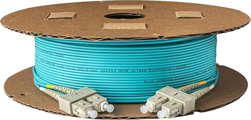 SpeedyFibertX - 4 عبوات 1 متر متعددة الأدوات OM3 Duplex SC إلى كابل تصحيح الألياف SC ، Corning OM3 ClearCurve 50/125 الألياف البصرية ، أكوا LSZH كابل in Kuwait