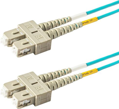 SpeedyFibertX - 4 عبوات 1 متر متعددة الأدوات OM3 Duplex SC إلى كابل تصحيح الألياف SC ، Corning OM3 ClearCurve 50/125 الألياف البصرية ، أكوا LSZH كابل in Kuwait