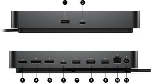 Dell Pro Smart Dock SD25 Docking Station Bundle Includes 130W Power Delivery Display Port Cable+ Zoomspeed HDMI Cable+ Ethernet Cable + Cleaning Cloth Supports Up to Four Displays WQHD 60Hz Displays in Saudi Arabia