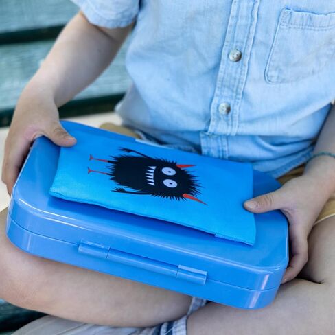 yumbox قابلة لإعادة الاستخدام قابلة للاستخدام حزم الجليد الغداء للأطفال مع الأكمام النسيج لصندوق الغداء ومبرد ، مقاوم للعروع ، حزمة من 2 حزم الجليد (Monster Shark) in Kuwait
