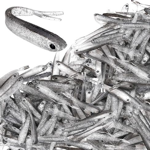 100 Pcs Plastic Soft Fishing Lure Fishing Baits Paddle Tail Lifelike Swim Baits Tackle Soft Plastic Swimbaits for Saltwater and Freshwater Bass Crappie Trout Walleye Lures in Saudi Arabia