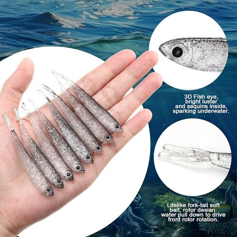 100 Pcs Plastic Soft Fishing Lure Fishing Baits Paddle Tail Lifelike Swim Baits Tackle Soft Plastic Swimbaits for Saltwater and Freshwater Bass Crappie Trout Walleye Lures in Saudi Arabia