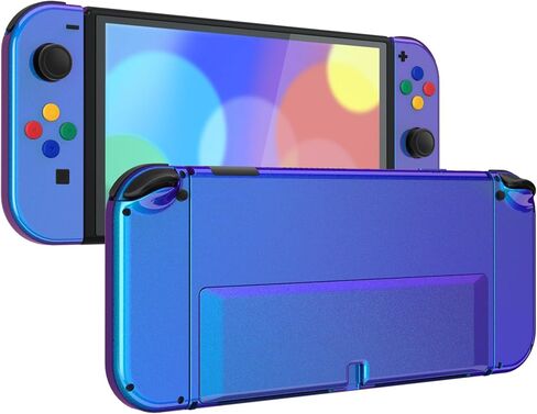 أزرار قذيفة مجموعة كاملة من DIY من أجل Nintendo Switch OLED ، Chameleon Purple Blue Console Plate و Kickstand ، Housing Custom Case for Nintendo Switch OLED JoyCon [التحكم بدون] in Saudi Arabia