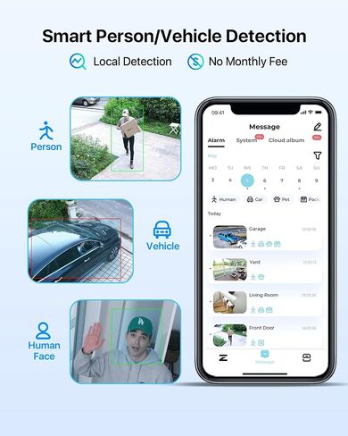 Zosi 4K 8MP 16CH Security Camera Camera مع اكتشاف مركبة AI Face Person ، 12 × 4K تتبع تتبع Auto Tracking Pt Poe مع الأضواء الكاشفة ، الصوت ثنائي الاتجاه ، 16 Port 32Ch 8MP NVR مع 4TB HDD in Saudi Arabia