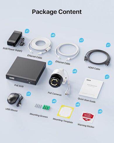 Zosi 4K 8MP 16CH Security Camera Camera مع اكتشاف مركبة AI Face Person ، 12 × 4K تتبع تتبع Auto Tracking Pt Poe مع الأضواء الكاشفة ، الصوت ثنائي الاتجاه ، 16 Port 32Ch 8MP NVR مع 4TB HDD in Saudi Arabia