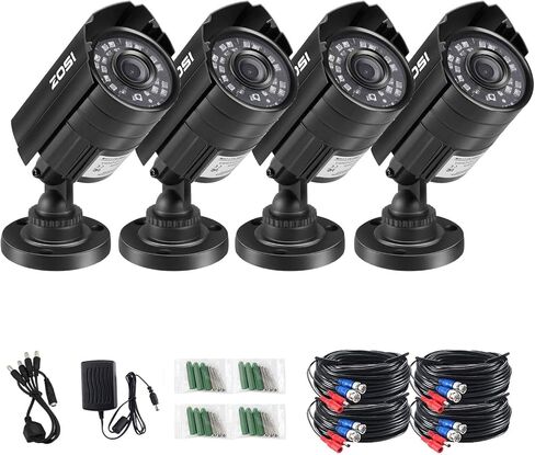 ZOSI 4PK 1920TVL 1080P Security Camera 3.6mm Lens 2.0MP CCTV Camera Home Security Waterproof Camera for 720P / 1080N / 1080P/5MP/4K Analog DVR Systems (Renewed) in Saudi Arabia