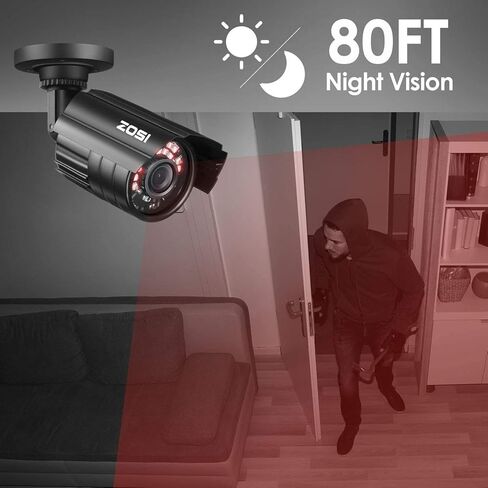ZOSI 4PK 1920TVL 1080P Security Camera 3.6mm Lens 2.0MP CCTV Camera Home Security Waterproof Camera for 720P / 1080N / 1080P/5MP/4K Analog DVR Systems (Renewed) in Saudi Arabia