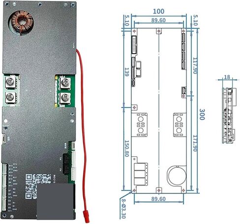 PB2A16S20P 200A 16S 48V 1A 2A توازن النشط LifePo4 البطارية 8S 24V 100A 150A RS485 RS232 LI-ION CHESTALING (JK-PB2A16S20P 4.3LCD) in Saudi Arabia