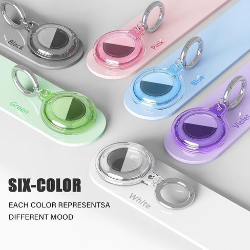 Galafoki Waterproof 4 Pack متوافق مع حامل Apple Airtags ، علامات الهواء الصافية-4 علامات الهواء مع حزمة Airtags keychain للأطفال الكلب والحيوانات الأليفة ومفاتيح السيارات ، والبطول الوردي+اللون الأزرق+الأرجواني+أسود+أبيض in Kuwait