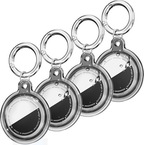 Galafoki Waterproof 4 Pack متوافق مع حامل Apple Airtags ، علامات الهواء الصافية-4 علامات الهواء مع حزمة Airtags keychain للأطفال الكلب والحيوانات الأليفة ومفاتيح السيارات ، والبطول الوردي+اللون الأزرق+الأرجواني+أسود+أبيض in Kuwait