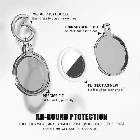 Galafoki Waterproof 4 Pack متوافق مع حامل Apple Airtags ، علامات الهواء الصافية-4 علامات الهواء مع حزمة Airtags keychain للأطفال الكلب والحيوانات الأليفة ومفاتيح السيارات ، والبطول الوردي+اللون الأزرق+الأرجواني+أسود+أبيض in Kuwait