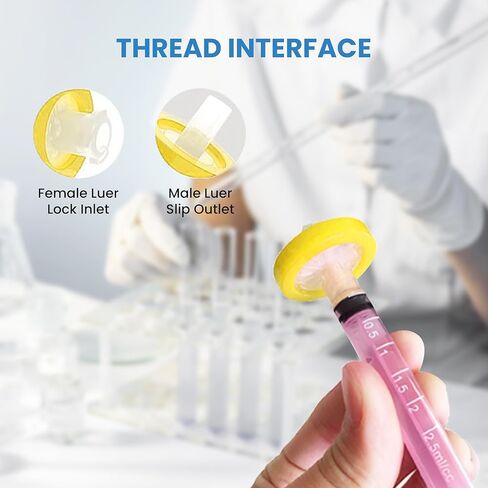 مرشحات حقنة PTFE بقطر 25 مم وحجم المسام 0.45um (10 عبوات) in Kuwait