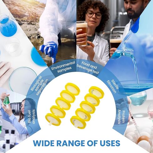 مرشحات حقنة PTFE بقطر 25 مم وحجم المسام 0.45um (10 عبوات) in Kuwait