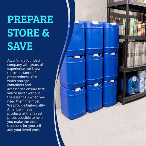 5-Gallon Stackable Water Storage Containers, Emergency Water Storage for Camping and Disaster Preparedness, 40 Gallons in Saudi Arabia