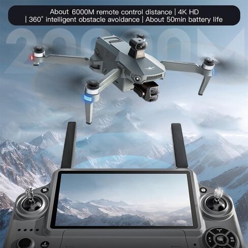 طائرة بدون طيار مع كاميرا 4K للبالغين ، KF100 كحد أقصى ، تجنب العقبات بزاوية 360 درجة ، تثبيت gimbal 3 محاور ، 6 كم انتقال ، Quadcopter ذكي بدون فرش ، وقت الطيران 50 دقيقة ، 3 بطاريات in Saudi Arabia