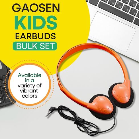 Bulk Class Set Headphones 30 Pack for Classroom Students Kids，Adjustable School Earphones On Ear with 3.5mm Jack for Teachers Children Toddler Boys Girls Teens Adult(GS857, Mixed) in Saudi Arabia