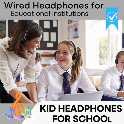 Classroom Headphones Bulk 6 Pack for School Kids Student,Affordable Wired On Ear Headset with 3.5mm Plug for Children Toddler Teens Boys Girls and Adult(GS857,Mixed) in Saudi Arabia