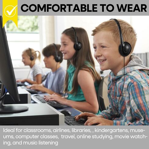 Classroom Headphones Bulk 6 Pack for School Kids Student,Affordable Wired On Ear Headset with 3.5mm Plug for Children Toddler Teens Boys Girls and Adult(GS857,Mixed) in Saudi Arabia