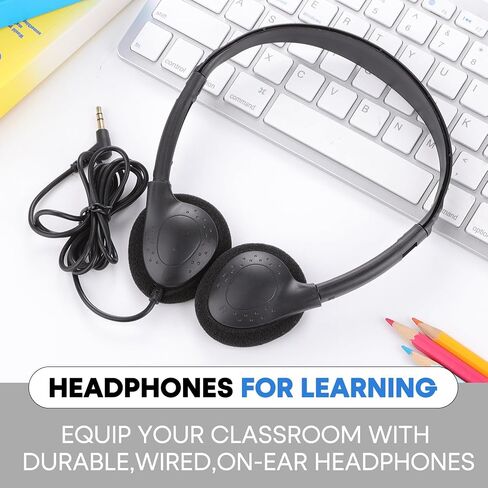 Classroom Headphones Bulk 6 Pack for School Kids Student,Affordable Wired On Ear Headset with 3.5mm Plug for Children Toddler Teens Boys Girls and Adult(GS857,Mixed) in Saudi Arabia