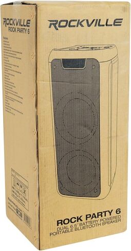 Rockville Rock Party 6 Dual 6.5" 200W Peak/50W RMS Battery-Powered Bluetooth Speaker, LED Lights, TWS Pairing, for Parties and Outdoor Events in Saudi Arabia