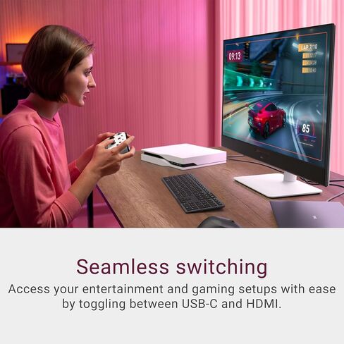 Dell 32 Plus 4K QD-OLED Monitor S3225QC - 31.6-inch (3840 x 2160) 120Hz 0.03ms Display, AI-Enhanced 3D Spatial Audio, Height/Tilt/Swivel/Slant Adjustment - Ash White in Saudi Arabia