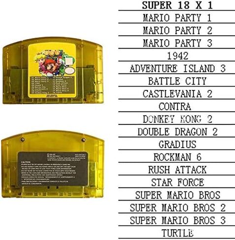 N64 Video Gamess Games Game Cartridge - US 18 in 1 بطاقة لعبة لـ N64 Mario Party 1 2 3 Aggregation 15 NES Edition Support Save بطاقة ذاكرة اللعبة in Saudi Arabia