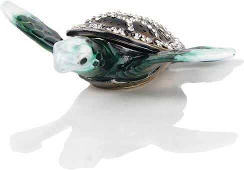 SEVENBEES Mini Sea Turtle Figurine Trinket Box Hinged Jewelry Boxes in Kuwait