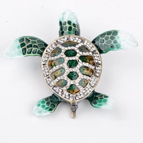 SEVENBEES Mini Sea Turtle Figurine Trinket Box Hinged Jewelry Boxes in Kuwait