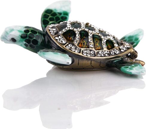 SEVENBEES Mini Sea Turtle Figurine Trinket Box Hinged Jewelry Boxes in Kuwait