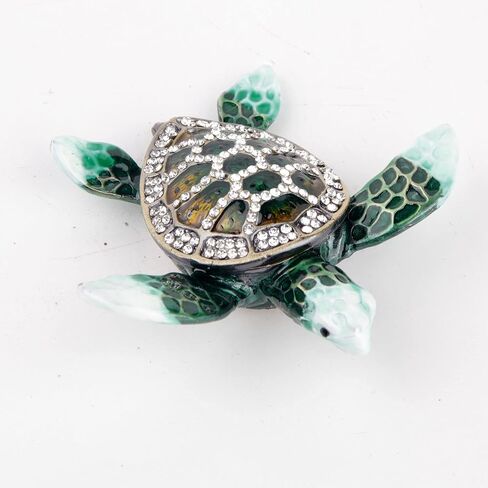 SEVENBEES Mini Sea Turtle Figurine Trinket Box Hinged Jewelry Boxes in Kuwait