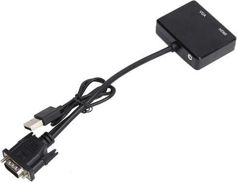VGA to Adapter ، VGA to DisplayPort VGA لعرض محول عالي الوضوح واجهة الوسائط المتعددة فاصل VGA إلى محول VGA VGA مع منفذ صوت (أسود) in Kuwait
