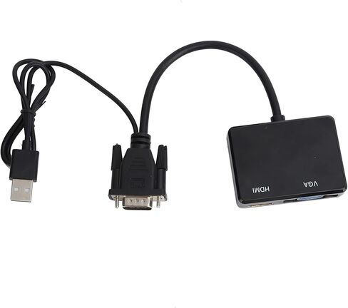 VGA to Adapter ، VGA to DisplayPort VGA لعرض محول عالي الوضوح واجهة الوسائط المتعددة فاصل VGA إلى محول VGA VGA مع منفذ صوت (أسود) in Kuwait