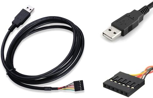 USB to Serial TTL UART Converter Cable 3.3V/5V FT232R Chip USB إلى محول TTL لـ Arduino Raspberry PI ESP32 Windows Mac Linux (180 سم/6 قدم ، TTL-232R-3V3) in Saudi Arabia