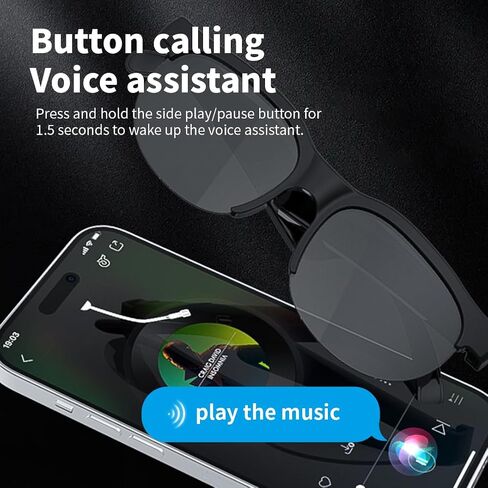 AI Smart Bluetooth Glasses w/150+ Real-Time Translation Voice Assistant & HandsFree Call HD Audio Wireless Glasses for Travel Business Unisex Lightweight Design (Men & Women) in Saudi Arabia