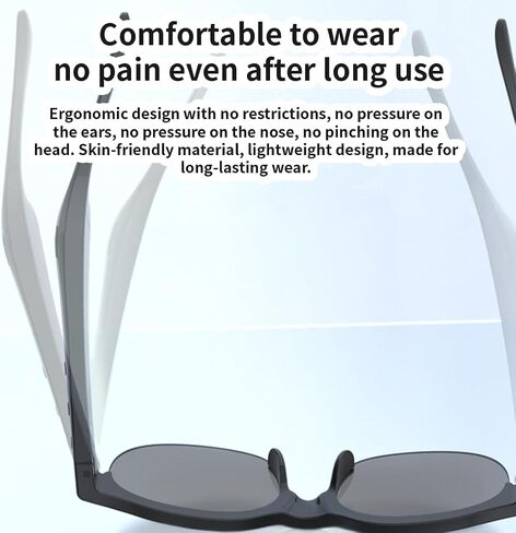 AI Smart Bluetooth Glasses w/150+ Real-Time Translation Voice Assistant & HandsFree Call HD Audio Wireless Glasses for Travel Business Unisex Lightweight Design (Men & Women) in Saudi Arabia