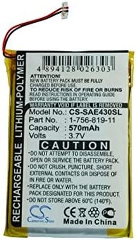 570mAh/3.7V Replacement Battery for Sony 1-756-819-11 NW-E435, NW-E435F, NWZ-E436, NWZ-E436F, NWZ-E436FBLK, NWZ-E436FBLU in Saudi Arabia