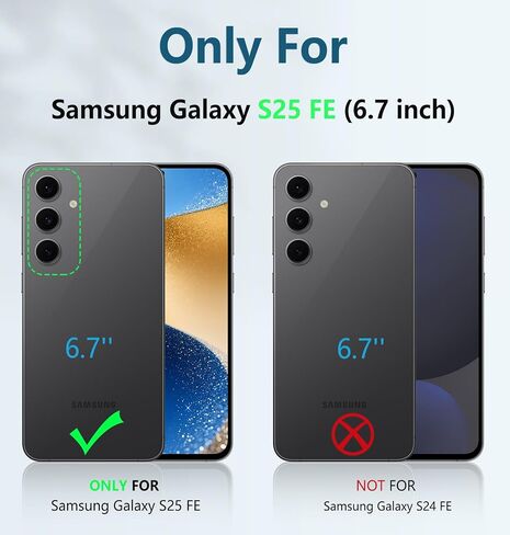 Fntcase لـ Samsung Galaxy S25-FE Case: Grady Grade Drop Proof Protect Cover مع Kickstand | غير لامع مزخرف الوعرة TPU | حالة الهاتف القوية الواقية أسود in Kuwait