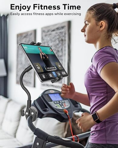 15.6" Tablet Holder for Wheelchair/Stroller/Treadmill/Mic Stand/Boat/Handlebar Clamp, Metal Gooseneck Mount with Adjustable Arm for iPad Pro 13 12.9 Air Mini, Galaxy Tab, iPhone, 4.7-15.6" Devices in Saudi Arabia