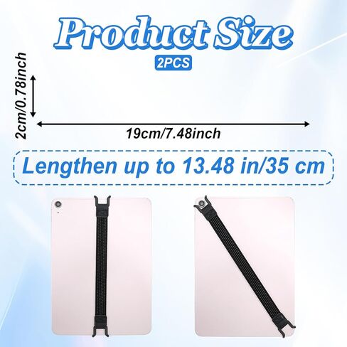 2 Pack Universal Tablet Security Hand Strap Holder for 7.8''-13'' Devices, High Elasticity Grip Band Elastic Bundle Grip Belt One Hand Operation Support for Tablet in Kuwait
