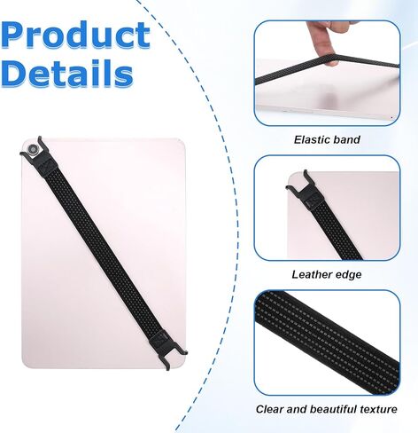 2 Pack Universal Tablet Security Hand Strap Holder for 7.8''-13'' Devices, High Elasticity Grip Band Elastic Bundle Grip Belt One Hand Operation Support for Tablet in Kuwait