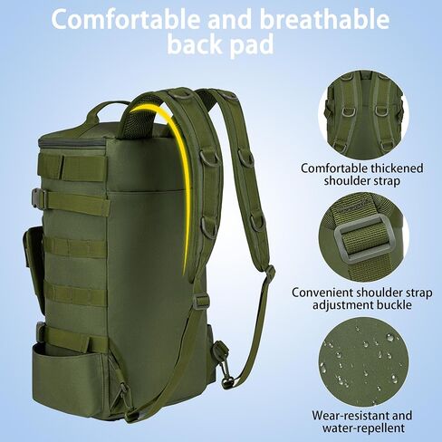 Fishing Tackle Backpack – 15L Water-Resistant Tackle Storage Backpack with Rod Holder, Oxford Fabric, MOLLE System – Lightweight Fishing Gear Bag for Men Hiking, Kayak, Outdoor Trip(Bag Only) in Saudi Arabia