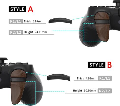PlayVital 2 Pair Shoulder Buttons Extension Triggers for PS4 All Model Controller, Game Improvement Adjusters Bumper Trigger Extenders for PS4 Slim Pro Controller - White in Saudi Arabia